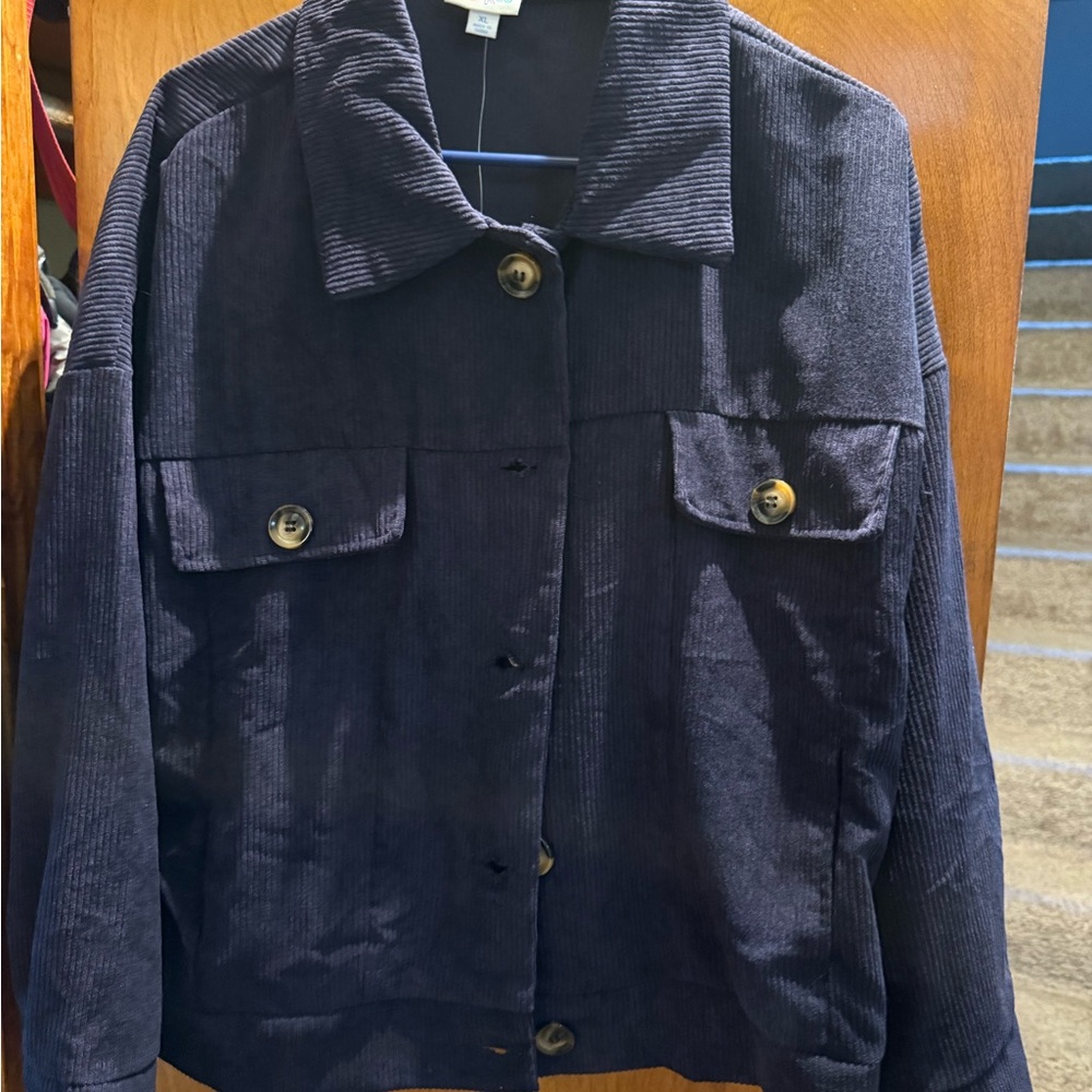 LuLaRoe Dark Blue Corduroy Utility Jacket